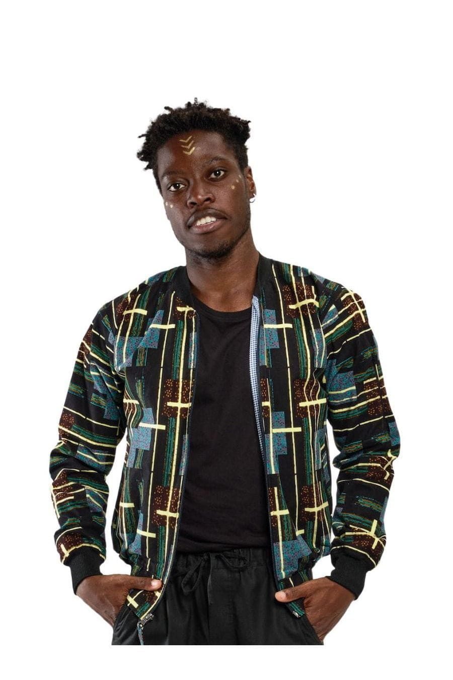 mikono Bomberjacke Kitenge - Mistari - Unisex Handgefertigt · 100 % Baumwolle (Kitenge) · Unikat