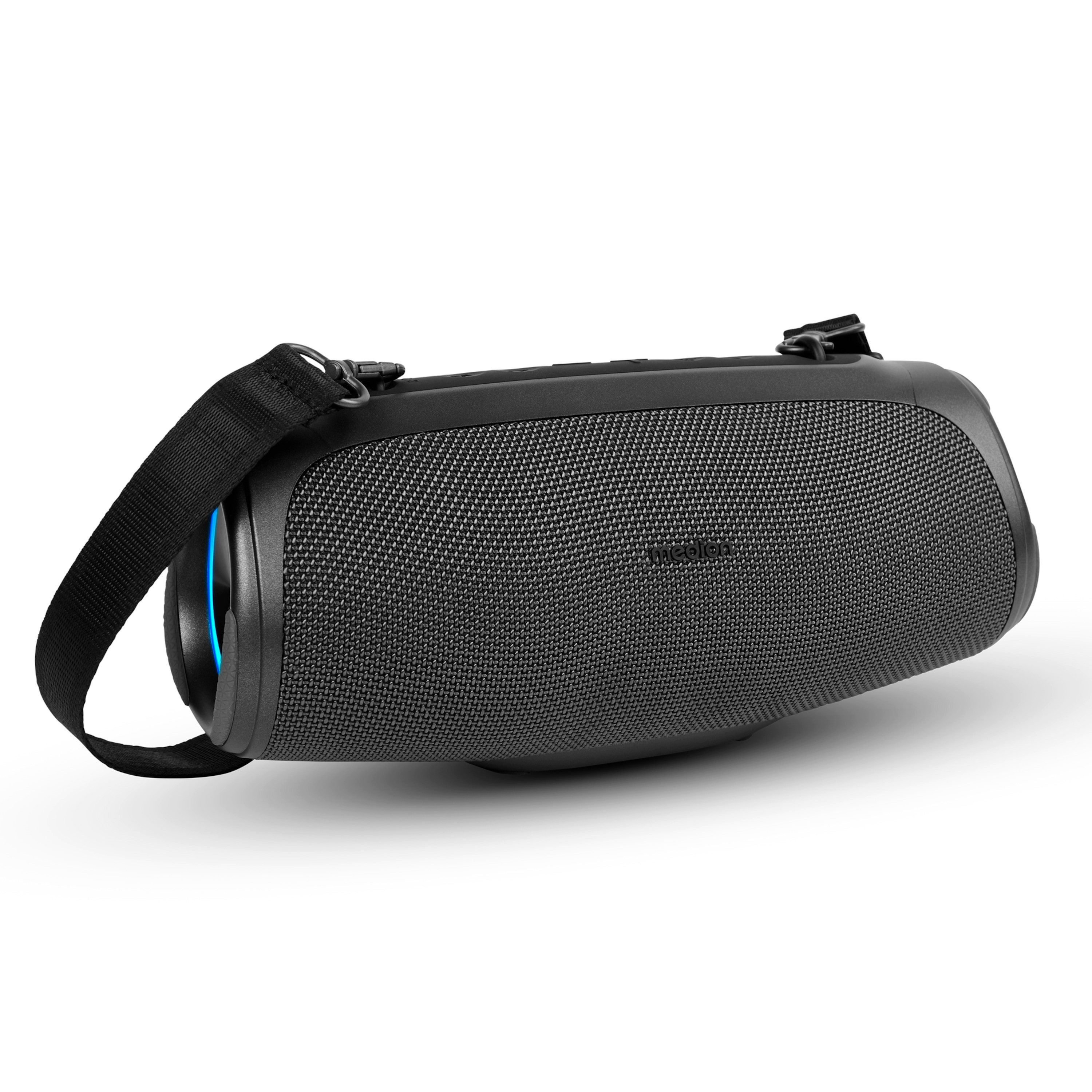 Medion® LIFE® P61746 (MD43746) M Bluetooth-Lautsprecher (30 W, tragbar, Akku, Bass Boost, Musikbox, RGB, IPX7, Powerbank, Anthrazit)