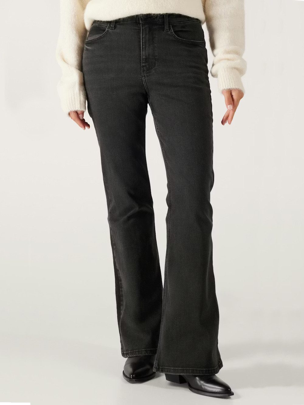 Wrangler Bootcut-Jeans Flared Fit - FIERCE CONSTELLATION High Waist, verkürzte Beinpartie, Superstretch
