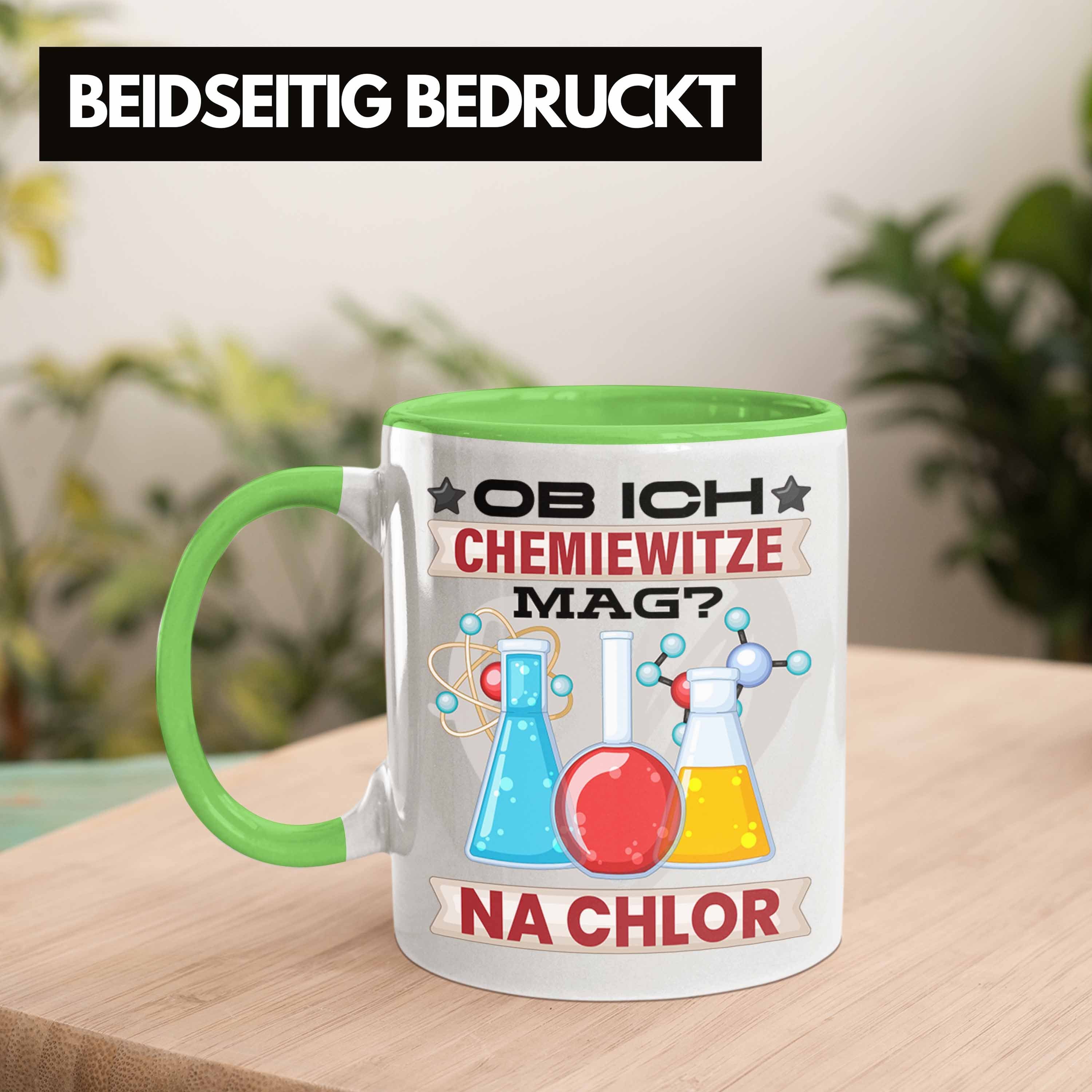 Trendation Tasse Chemie Tasse Geschenk Na Geschenkidee Chemiker Grün Chemie-Student Chlor