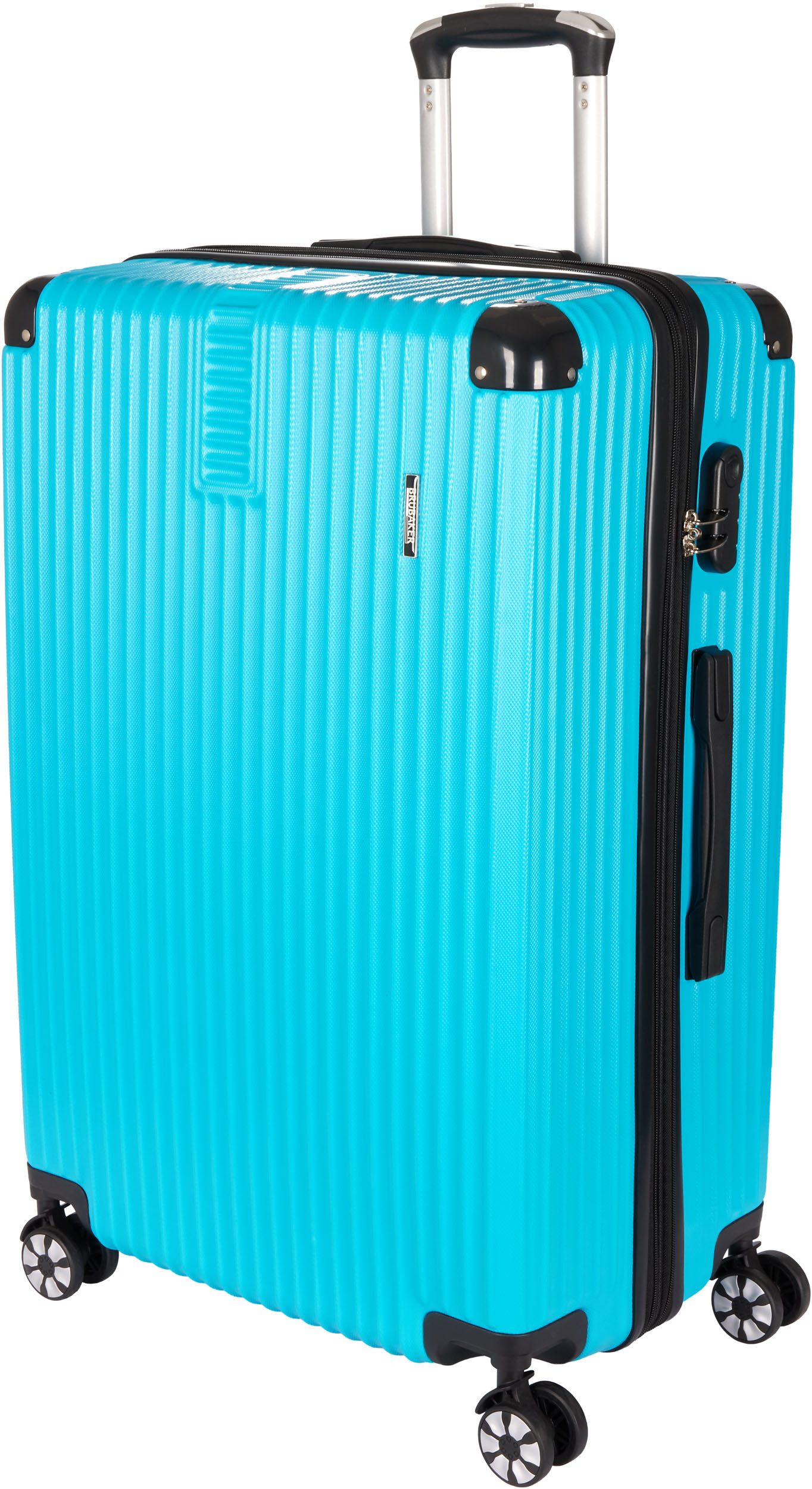 BRUBAKER Koffer London - Hartschalen Reisekoffer mit Zahlenschloss, 4 Rollen, Rollkoffer 49 x 76,5 x 29,5 cm - Hartschalenkoffer Trolley, Größe XL