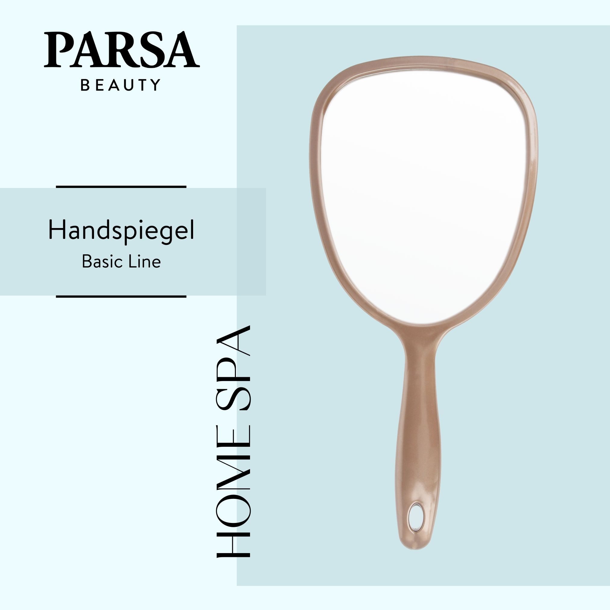 PARSA Beauty Spiegel Essential Handspiegel in Champagner, Elegantes Design & Klare Sicht