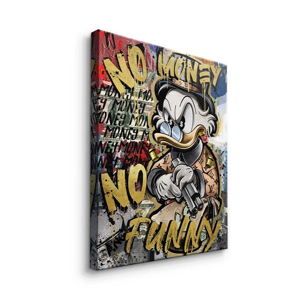 weißer Duck Luxus Limitiertes Leinwandbild, - Wandbild DOTCOMCANVAS® - Rahmen Money Kunstwerk No