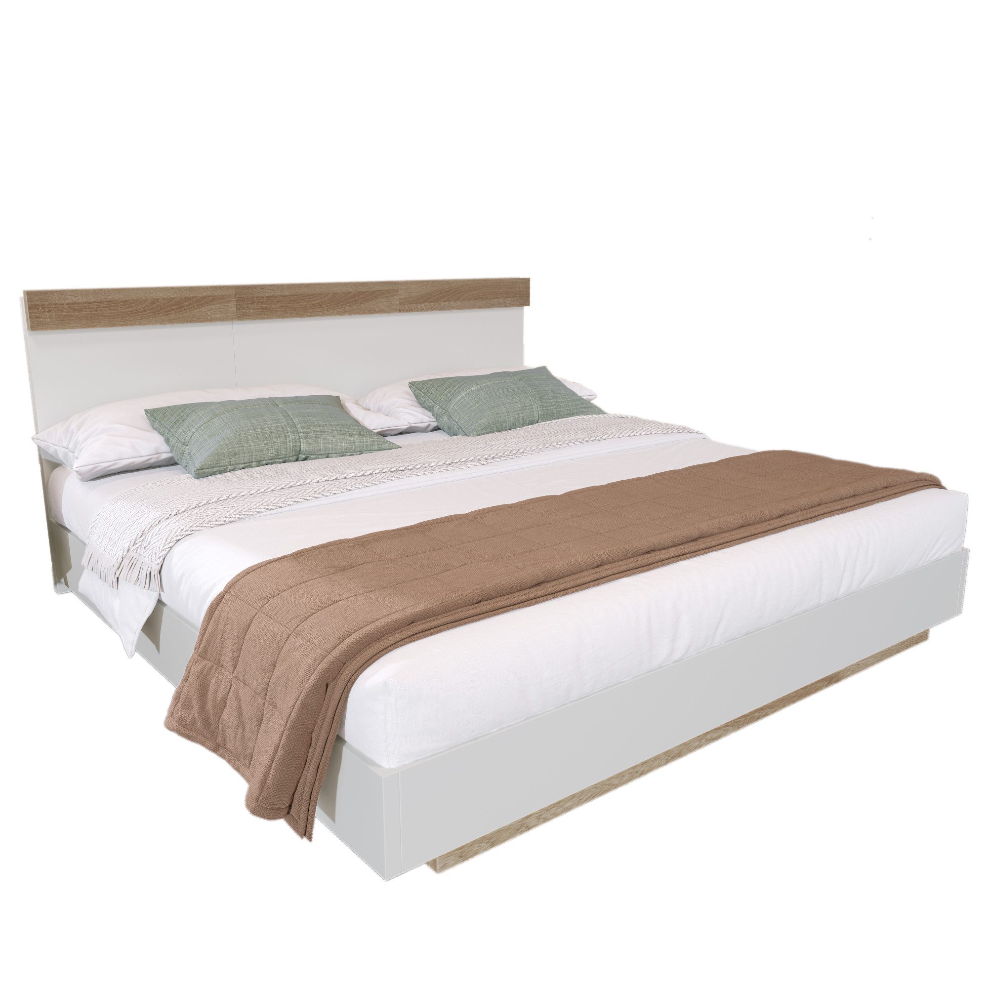 Sweiko Massivholzbett (Doppelbett mit Kopfteil und günstig online kaufen