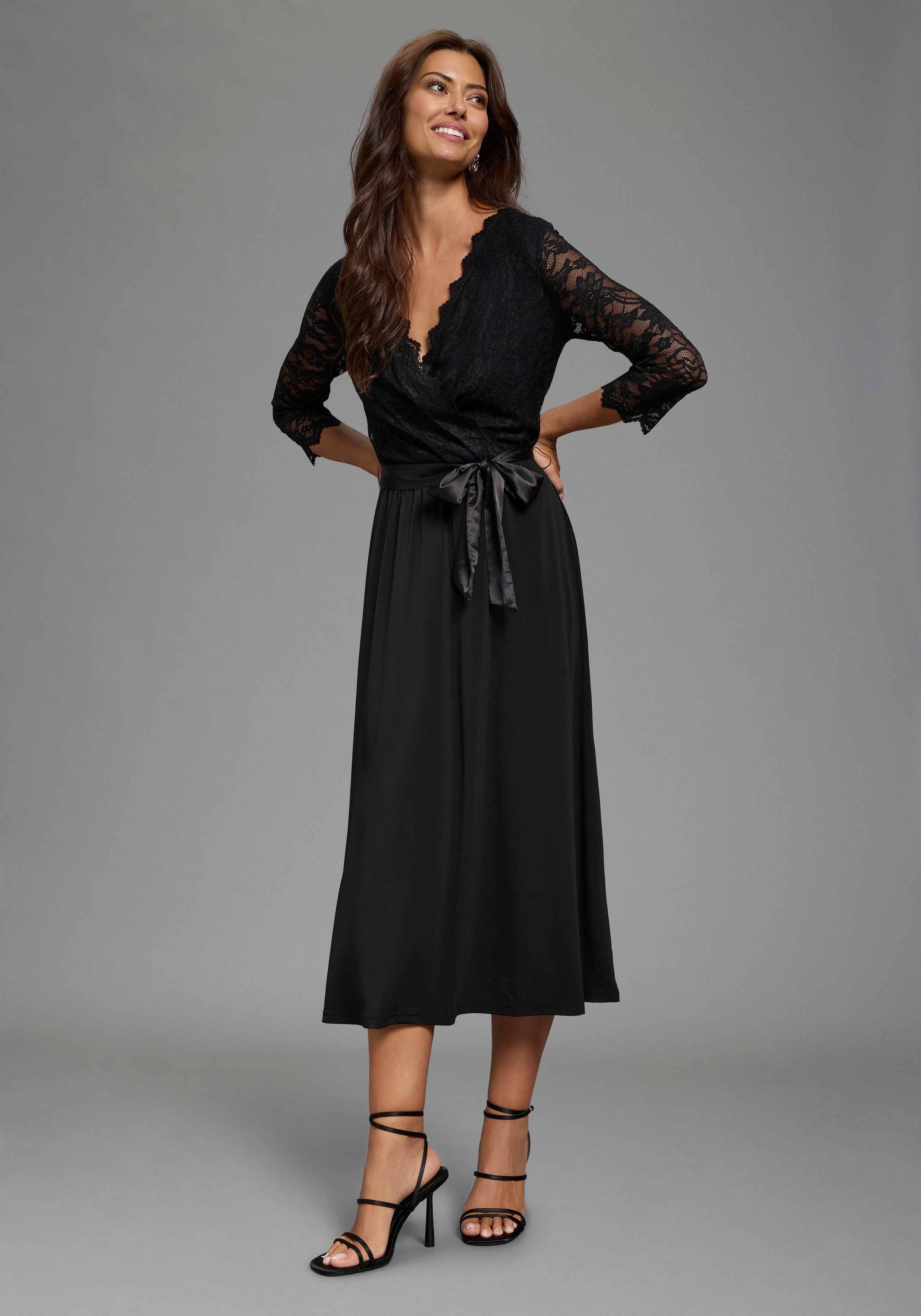 Laura Scott Abendkleid für elegante Anlässe, aus Spitze und Jersey günstig online kaufen