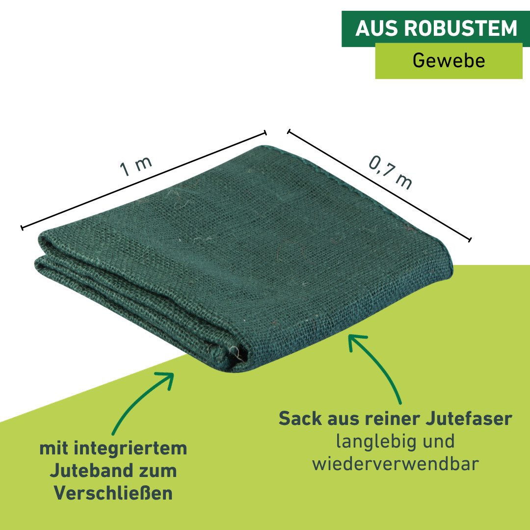 Windhager Winterschutzvlies Jute-Sack, Gartensack aus robustem Vlies, Befestigungsband inklusive, 70x100 cm, erhältlich in grün oder rot