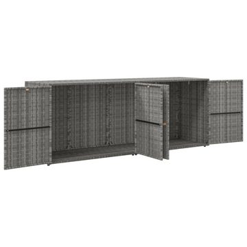 vidaXL Garten-Geräteschrank Gartenschrank Grau 198x55,5x80 cm Polyrattan Terrasse Balkon Verstauen