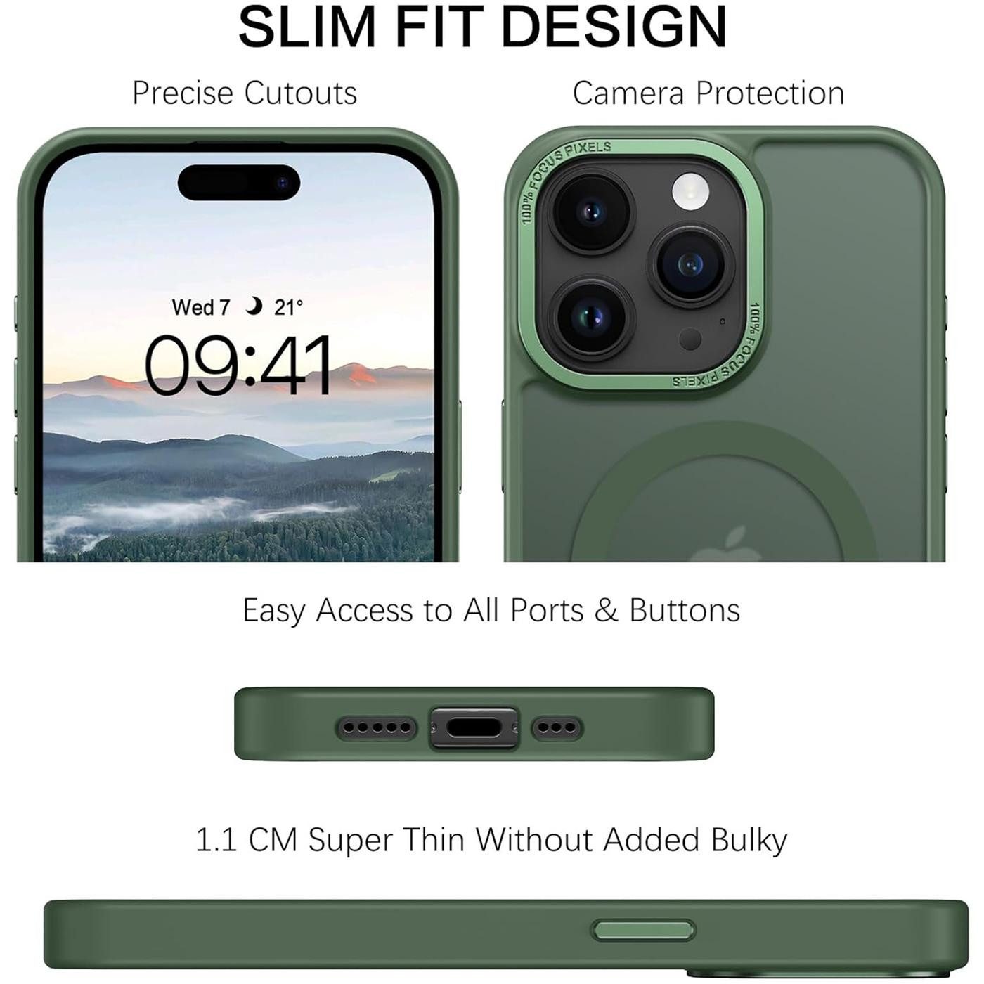 CoolGadget Handyhülle Magnet Hülle für iPhone 14 Pro Max Schutzhülle mit Metall Kamerarahmen 6,7 Zoll, magnetisches Schutzcase Matt Stoßfest kompatibel mit Mags – Bild 4 von 5