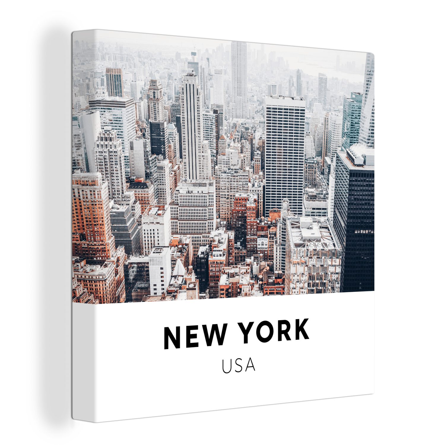 OneMillionCanvasses® Leinwandbild New York - Amerika - Luft, (1 St), Leinwand Bilder für Wohnzimmer Schlafzimmer