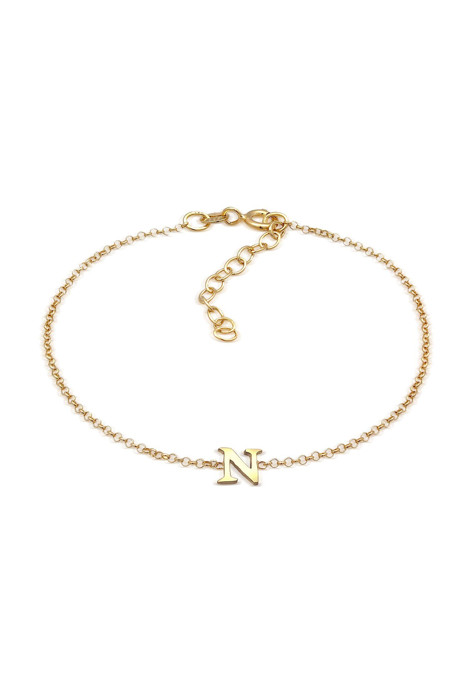 Armband Buchstaben Initialen Anhänger N 925 Silber