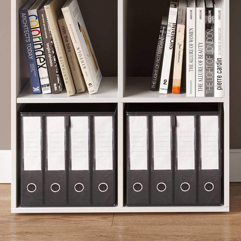 Vicco Raumteiler, Weiß, 72 x 108 cm mit 2 Faltboxen