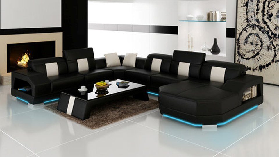 Leder Eck JVmoebel Sofa Ecksofa, Modern Wohnlandschaft U-Form Design Couch Couch