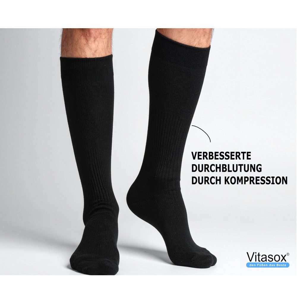 Vitasox Stützkniestrümpfe für Damen und Herren 6 Paar - Stützwirkung und Kompression (6-Paar) leichte bis mittlere Kompression