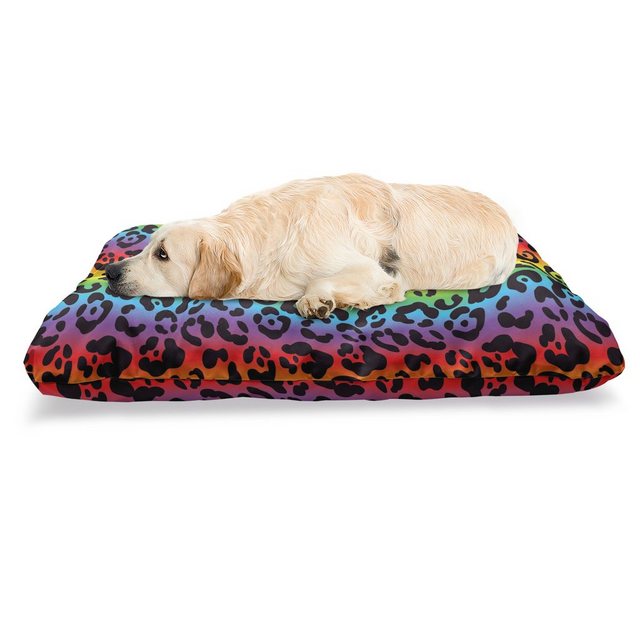 Abakuhaus Hundematratze beissfestes Kissen für Hunde und Katzen mit abnehmbaren Bezug, Leopard-Druck Modernisierte Löwe Haut