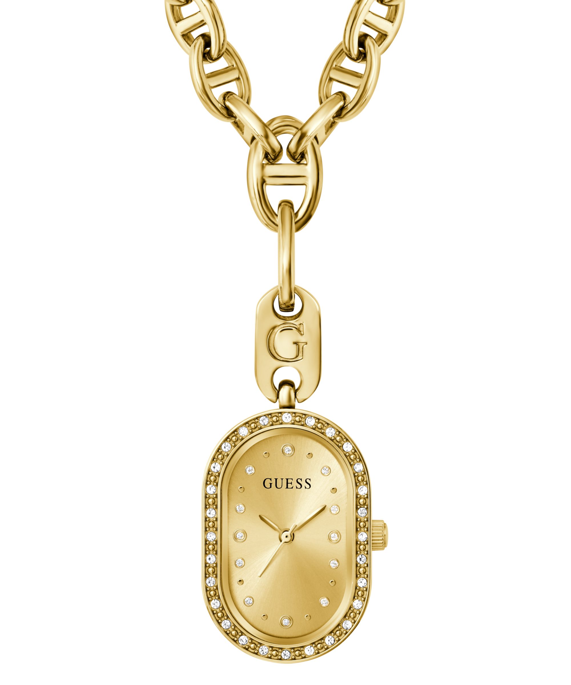 Guess Kettenuhr ODETTE, (Set, 2-tlg., mit Kette), Quarzuhr, Damenuhr, Kettenlänge verstellbar, Edelstahlgehäuse
