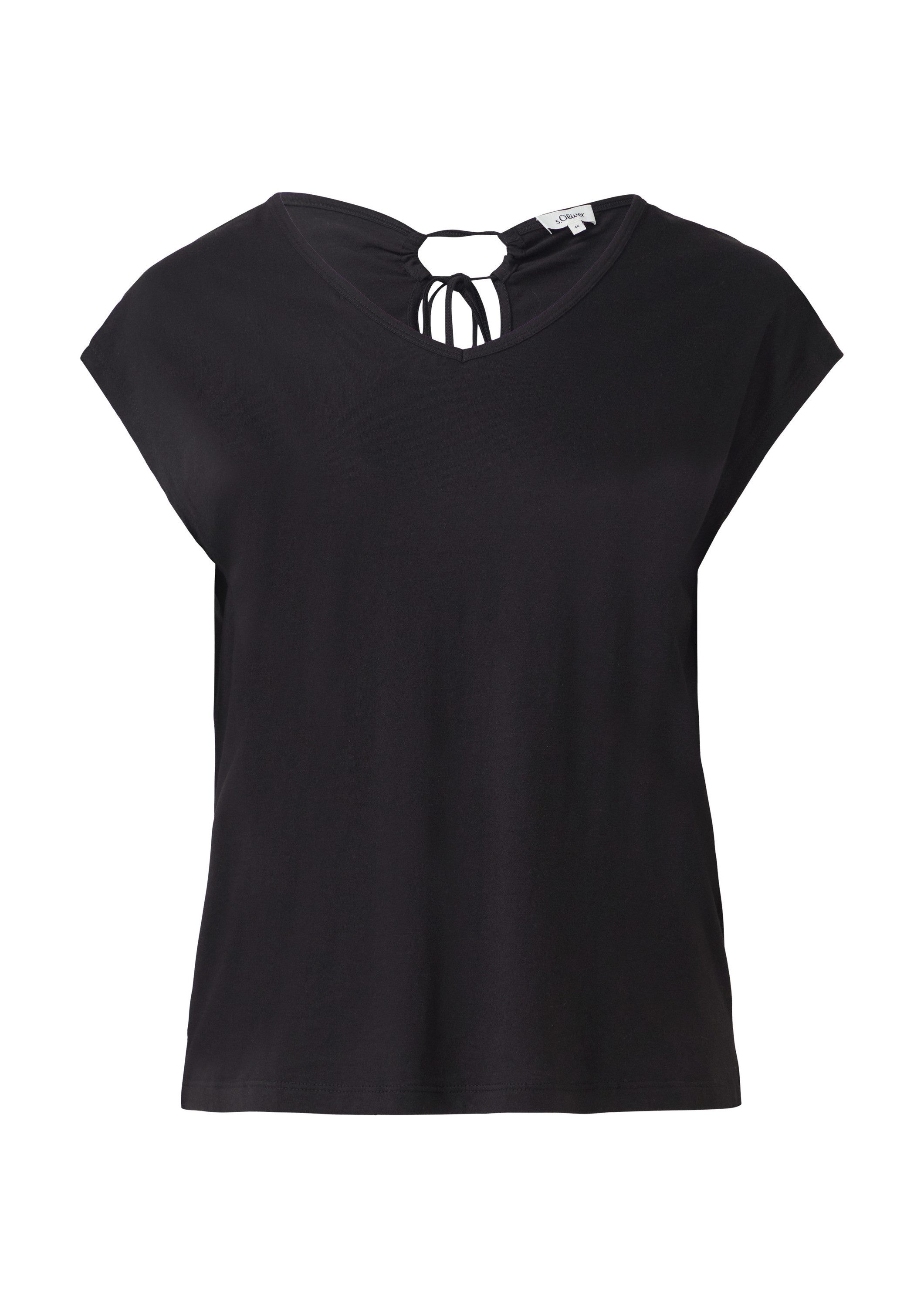 s.Oliver Kurzarmshirt T-Shirt Ärmelloses Relaxed-Fit-Shirt mit Cut-out und günstig online kaufen