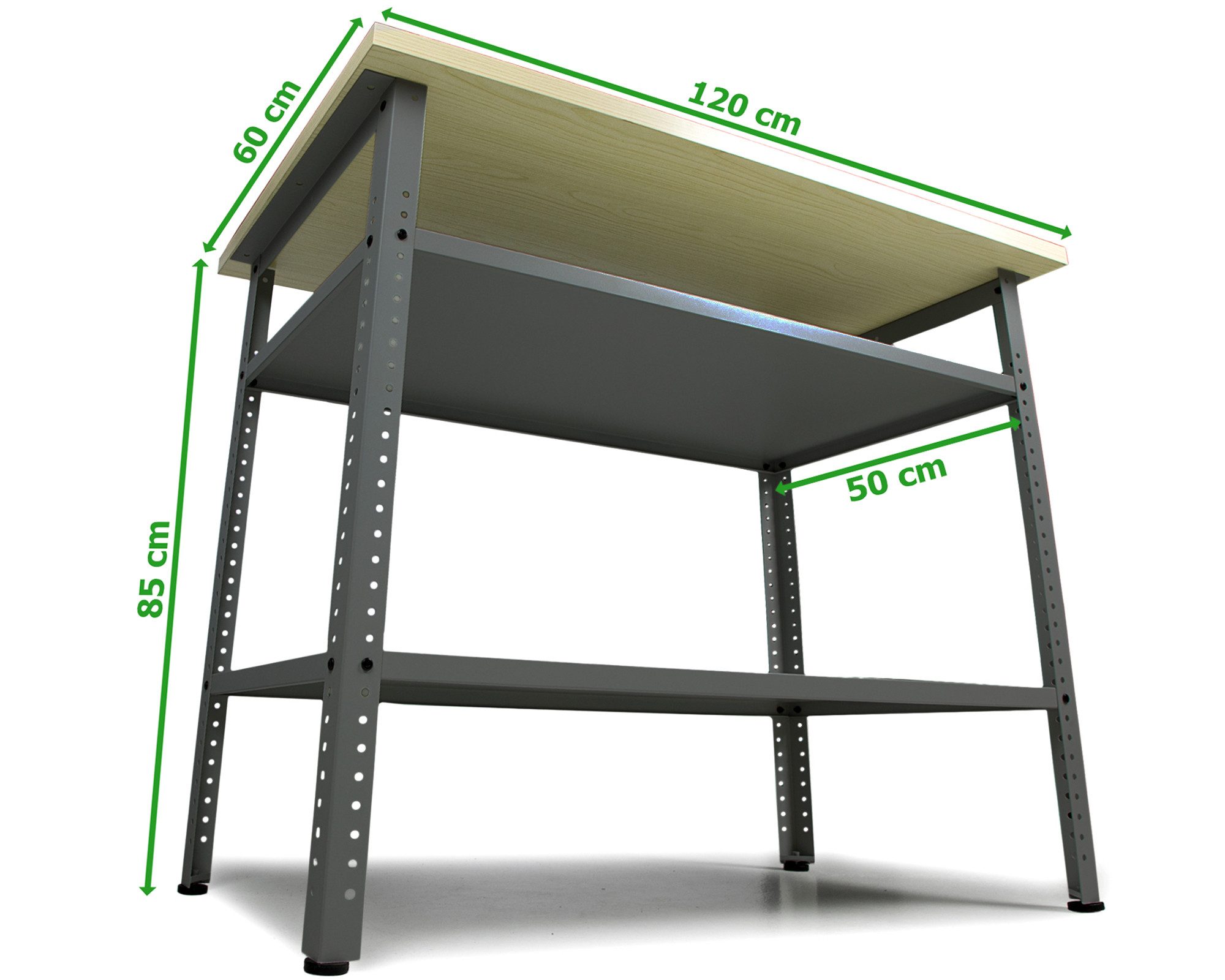 ONDIS24 Werkbank Nobbi Pro 120cm Packtisch aus Metall, mit Arbeitsplatte, h günstig online kaufen