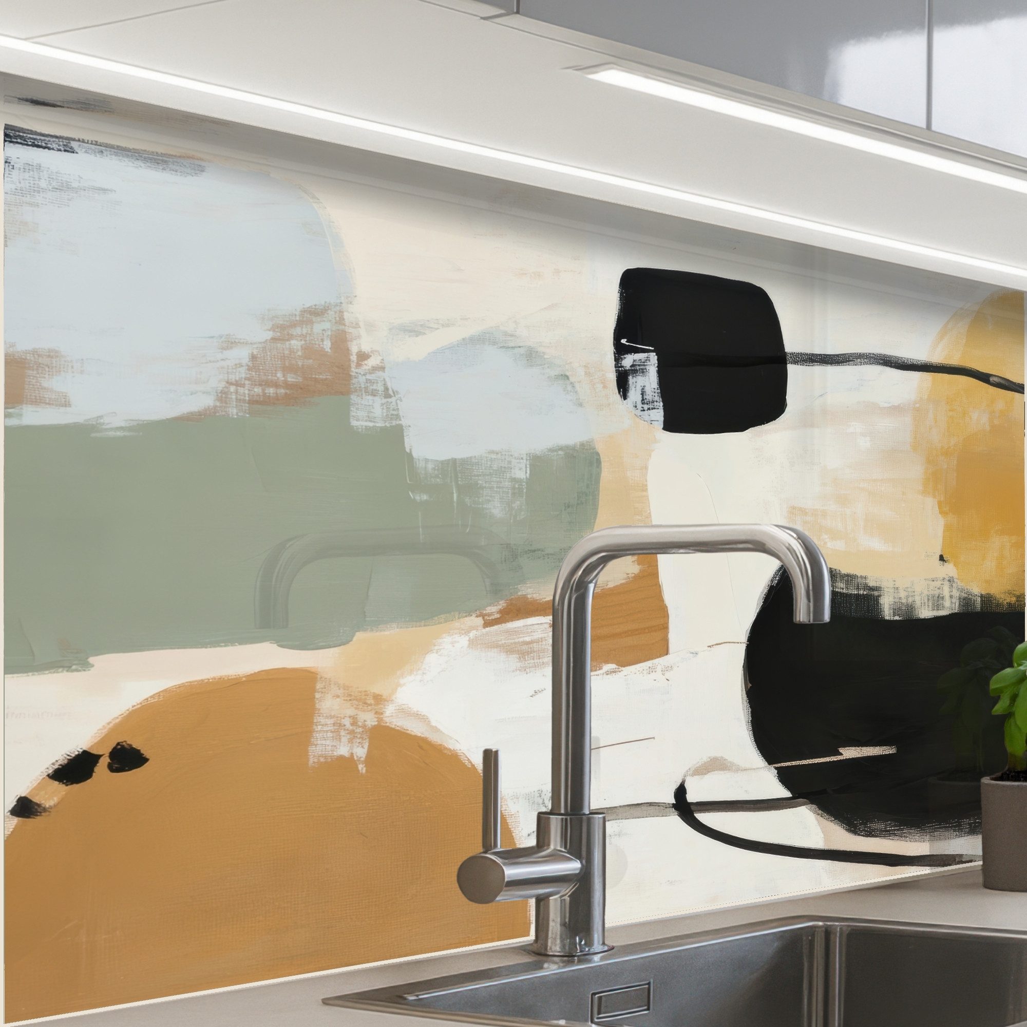 KitchenYeah Küchenrückwand selbstklebend Farbe - Abstrakt - Farben, (1-tlg) günstig online kaufen