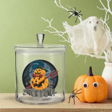 GRAVURZEILE Keksdose mit UV-Druck - Halloween Pumpkin Design, Glas, (Kein Set)