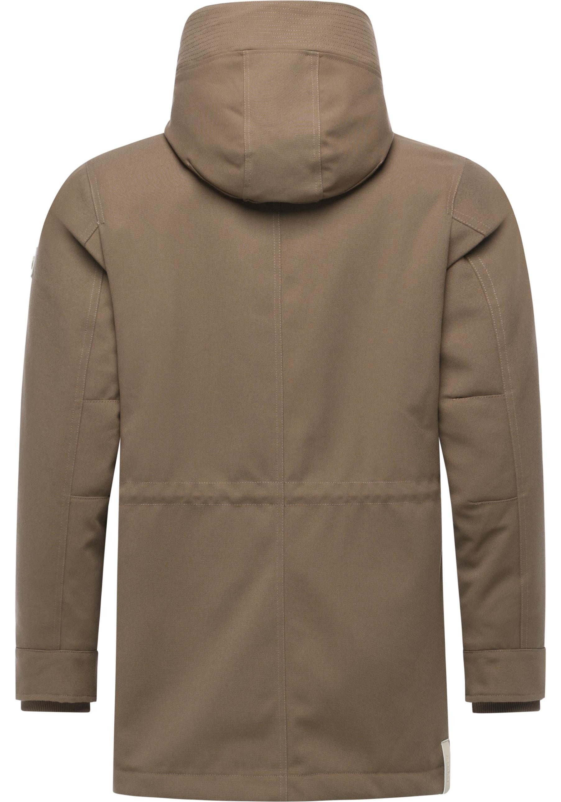 Ragwear Kurzmantel Mr Cany YOUMODO Wasserdichter Herren Wintermantel mit Kapuze