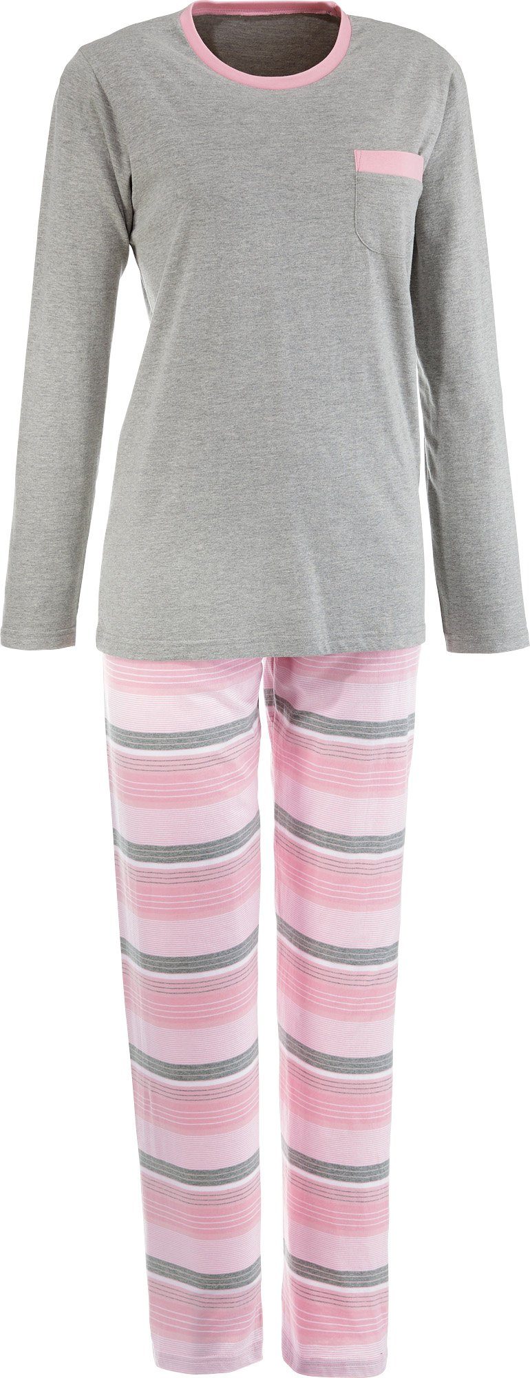 REDBEST Pyjama Damen-Schlafanzug Streifen Single-Jersey