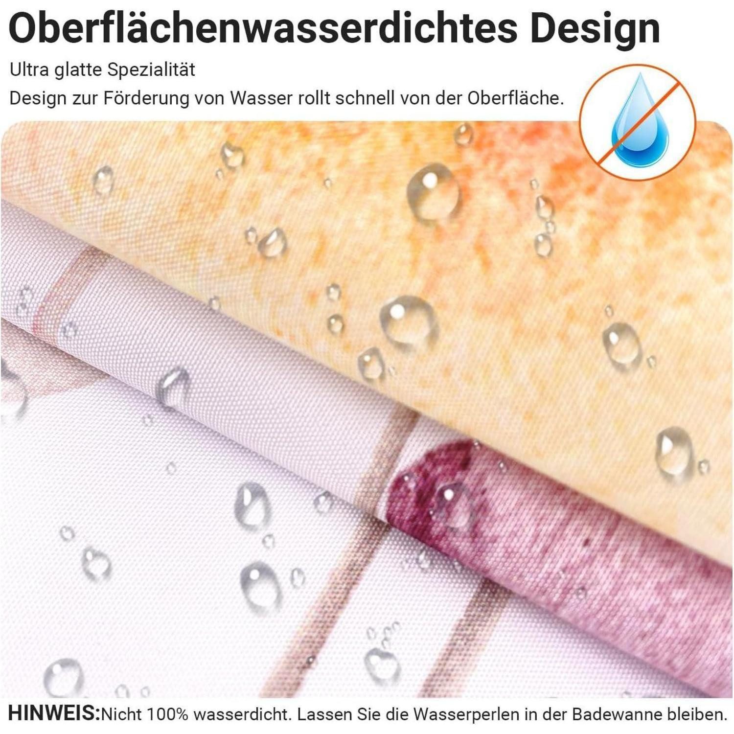 LuxusKollektion Duschvorhang Duschvorhang Blumen 100x180cm Textil Antischimmel Wasserabweisend – Bild 2 von 5