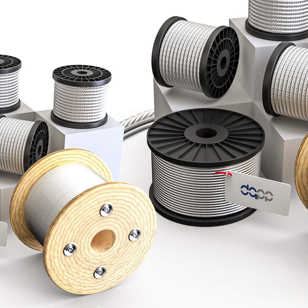 DQ-PP Seil DQ-PP STAHLSEIL 10m, 1-8mm, 7x7 mittelweich, Edelstahl INOX, Rostfrei, Drahtseil für Rankhilfe, Spannseil, Geländerseil