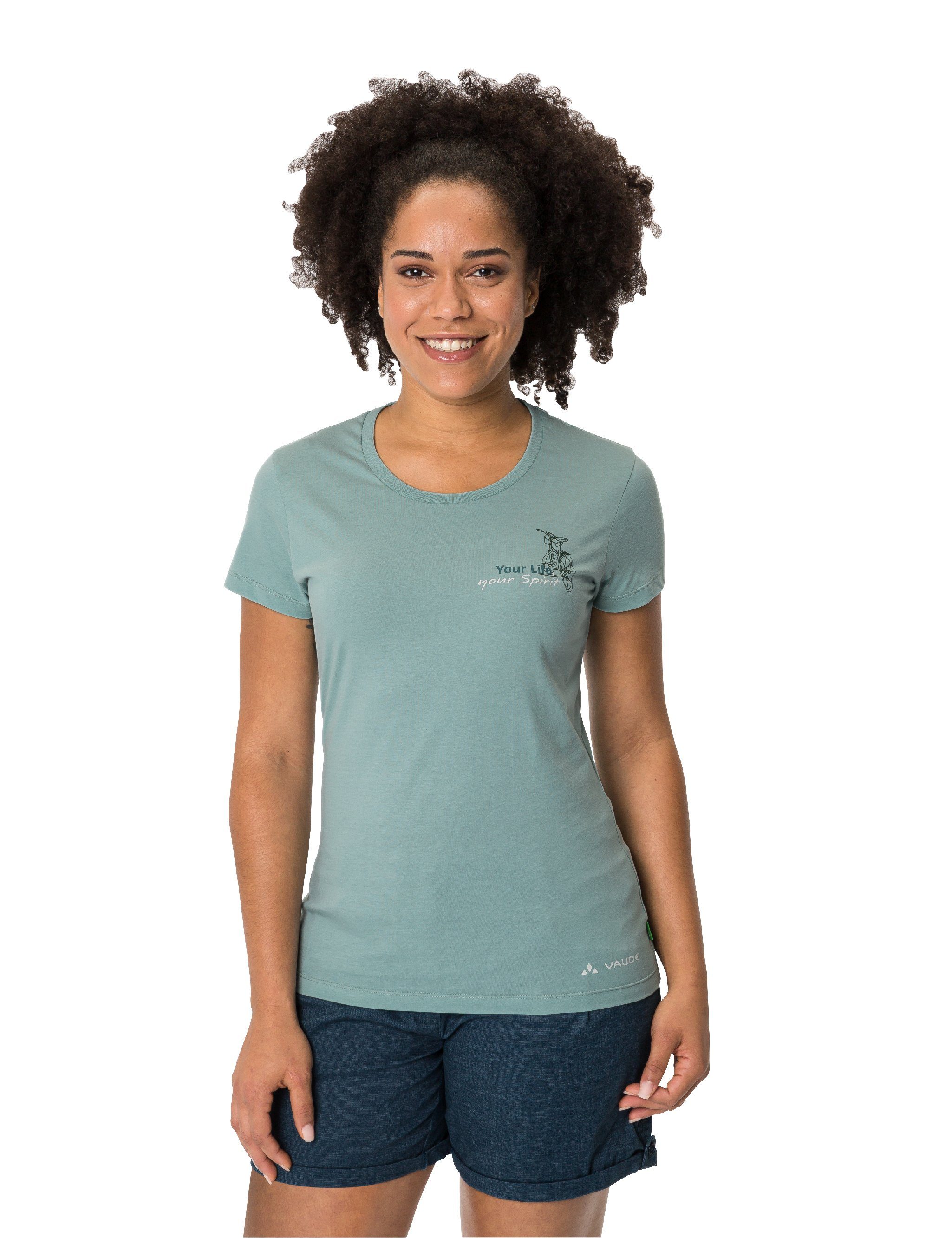 Grüner leaf T-Shirt (1-tlg) Women's Spirit frozen T-Shirt Knopf VAUDE