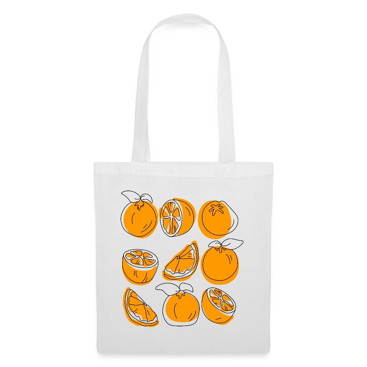 Spreadshirt Henkeltasche Orangen Früchte Lemons Sommer Skizze Stoffbeutel (1-tlg)
