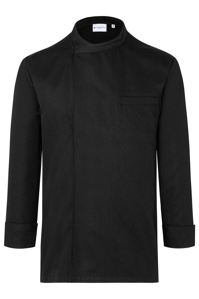 Karlowsky Fashion Kochjacke KARLOWSKY Überwurf-Kochhemd BASIC Unisex Druckknöpfe Schwarz