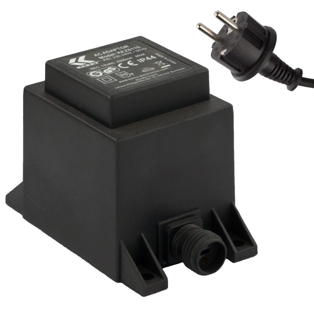 12V, 30VA /30W Trafo/Transformator AC/AC IP44 kez0115 LED Beleuchtung LED Trafo
