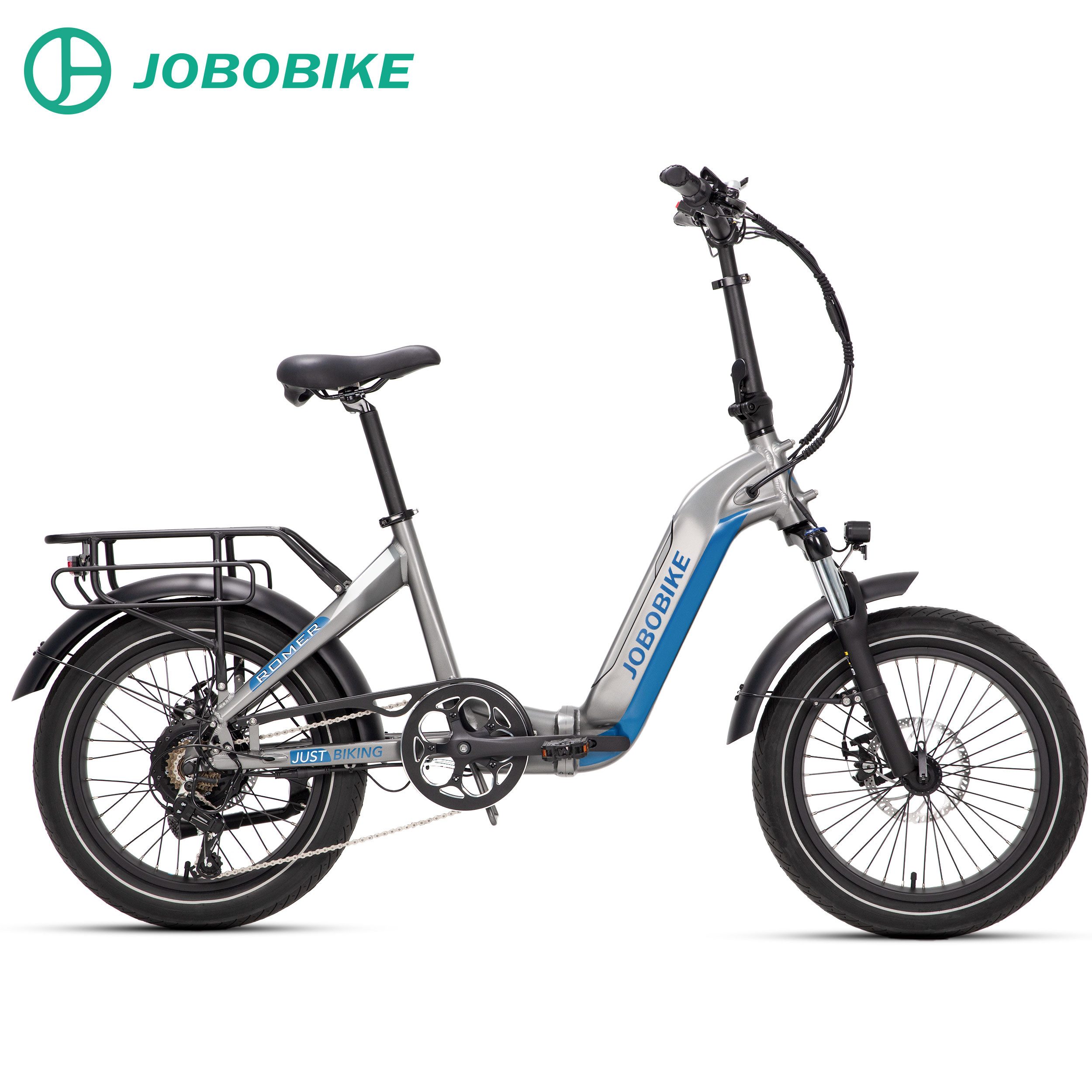 JOBOBIKE E-Bike Klapprad Damen und Herren 20x3 Zoll Romer, 720Wh, klappbar, 70-80km, 7 Gang Shimano, Kettenschaltung, Heckmotor, 720 Wh, (mit Werkzeug, mit abnehmbarem Akku, Scheibenbremsen), 80Nm, faltbar, Aluminiumrahmen, Pedelec Elektrofahrrad