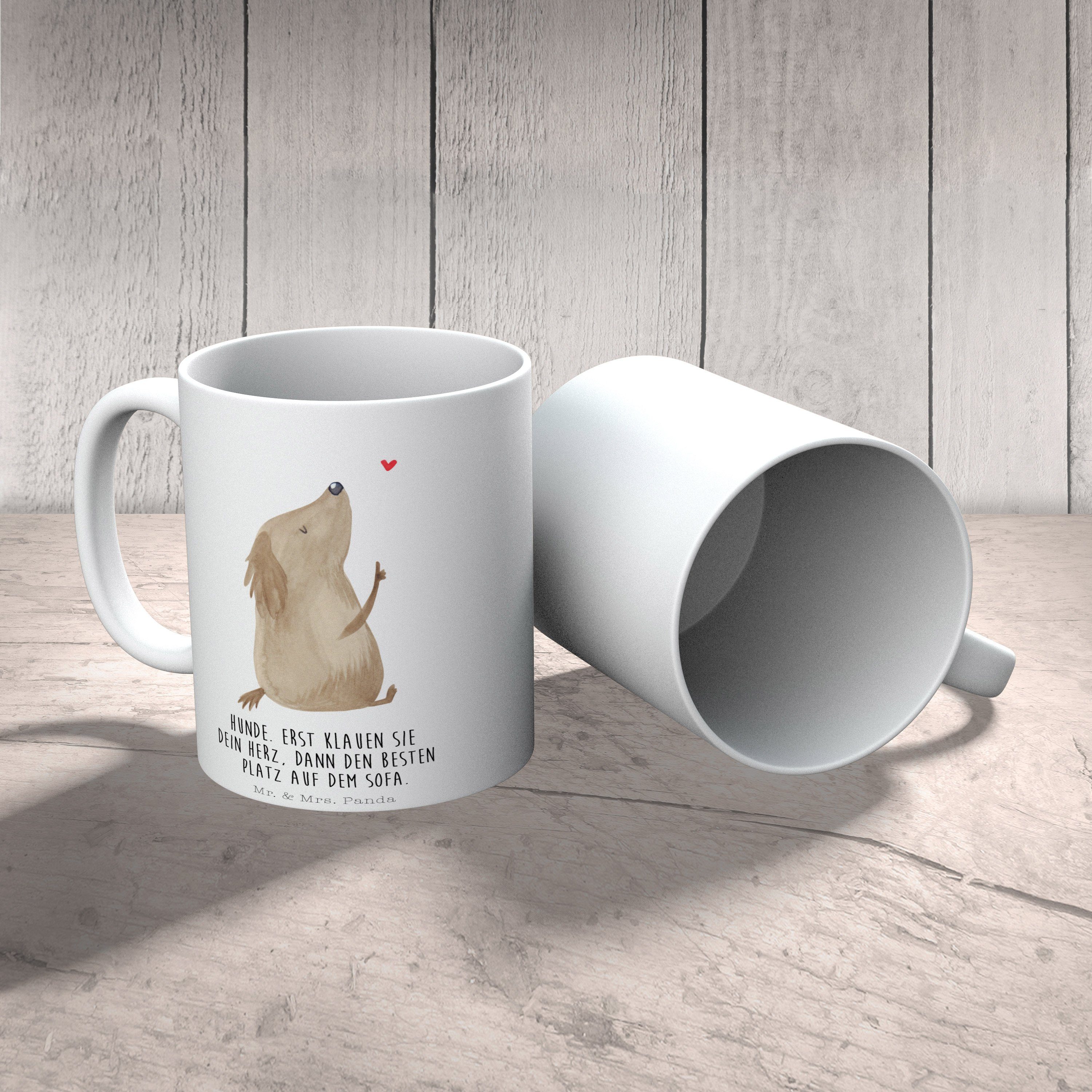 Hund Geschenk, - Weiß Mr. Liebe - Keramik Kaffeetasse, Mrs. & Panda Tierliebhaber, Hundeglück, Tasse