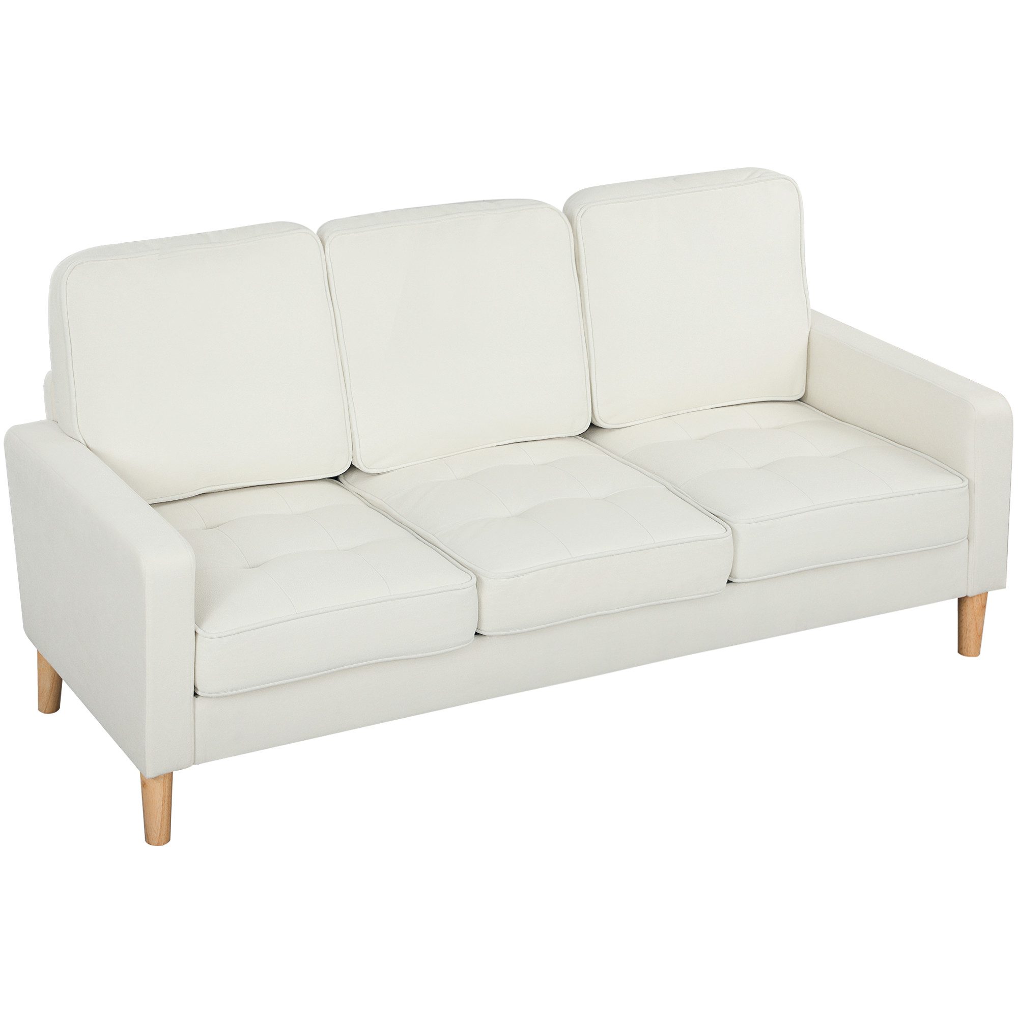 HOMCOM 3-Sitzer Sofa, Couch mit Armlehnen, Getufteter Rückenlehne, Loungeso günstig online kaufen