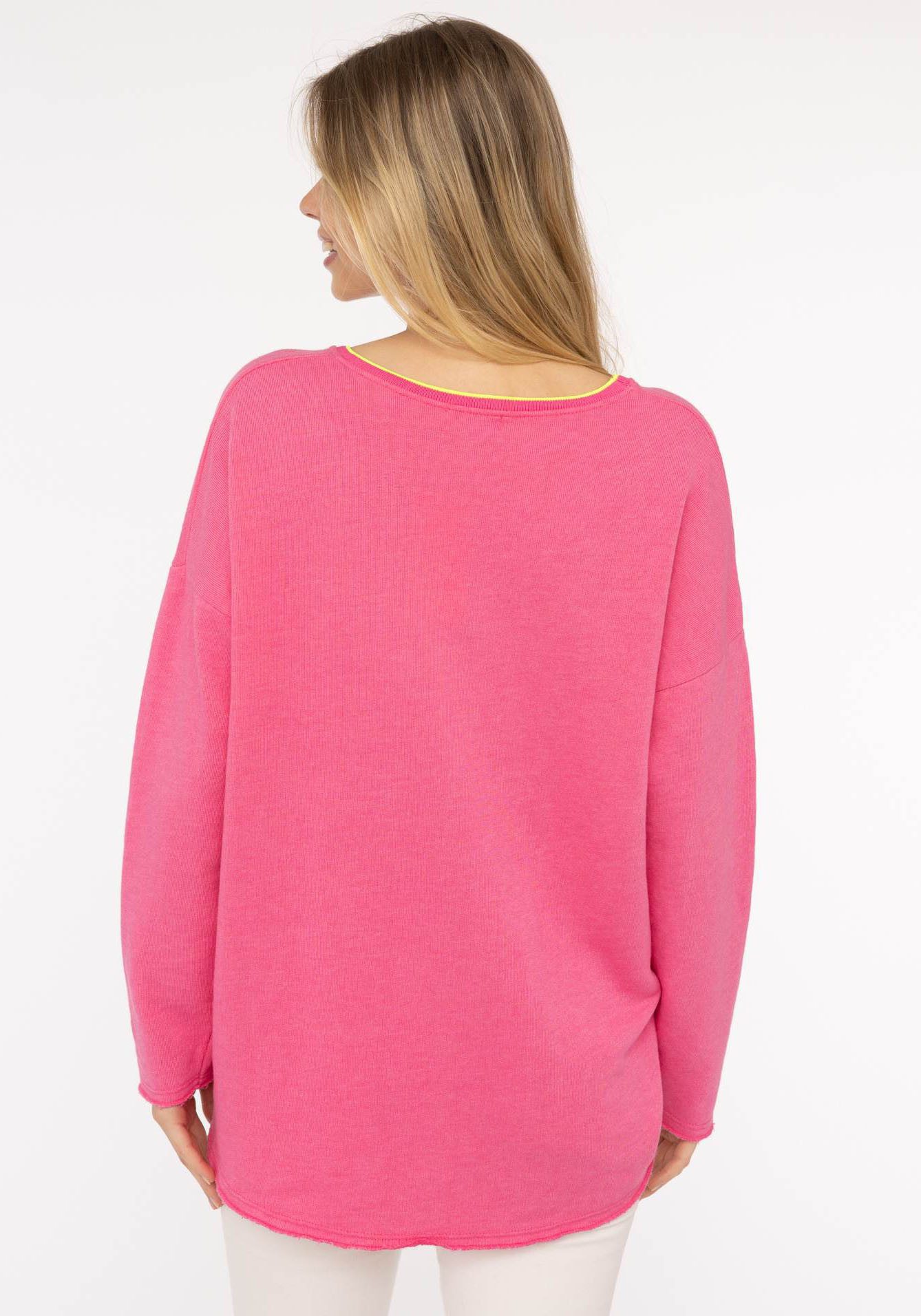 Zwillingsherz Sweatshirt Positive Mind mit Kontrastnaht in Neonfarbe günstig online kaufen