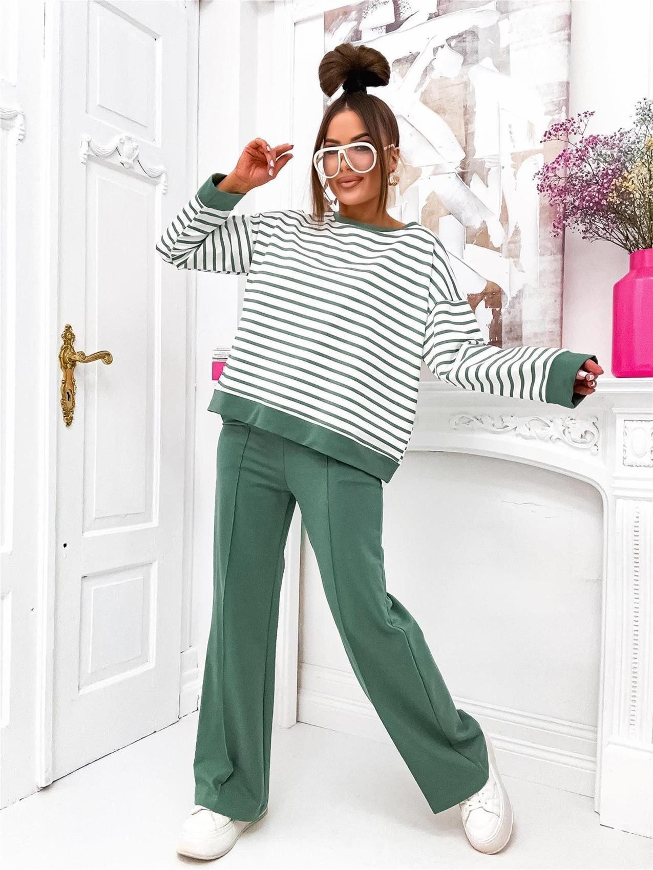 EloModa Jogginganzug Damen Jogginganzug Freizeitanzug Baumwoll-Set günstig online kaufen