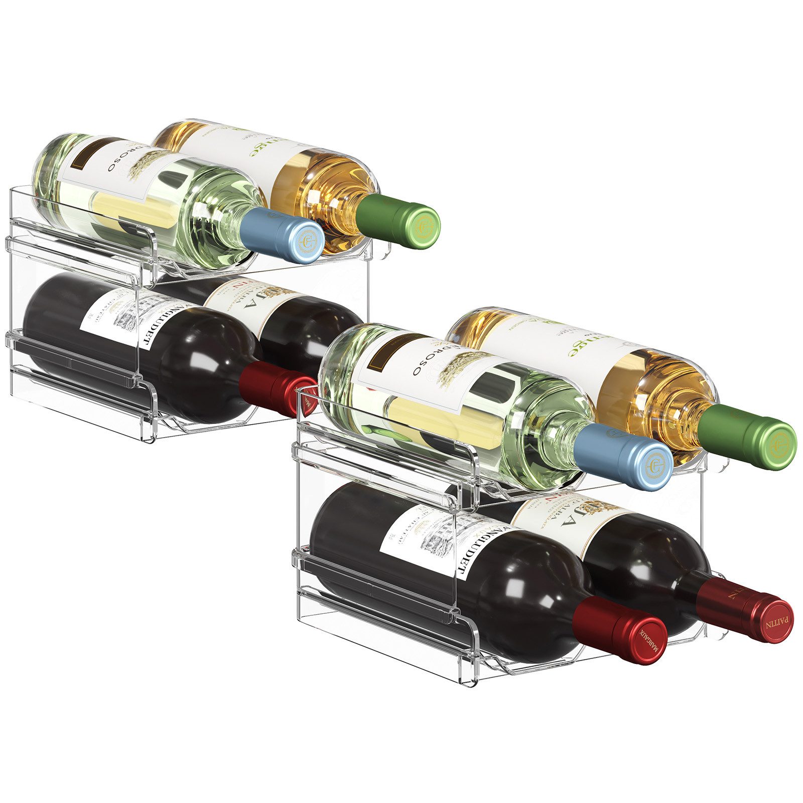 Lifewit Küchenorganizer-Set Stapelbares Weinregal aus Kunststoff günstig online kaufen