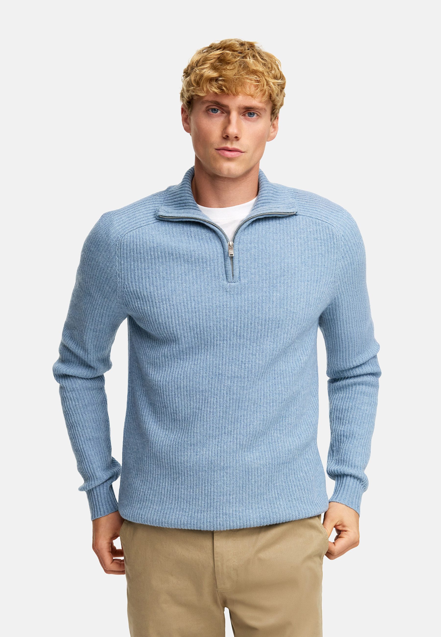 Kronstadt Strickpullover Herren KSDorsey half Pullover Herrenpullover Moderner Half-Zip Strickpullover
