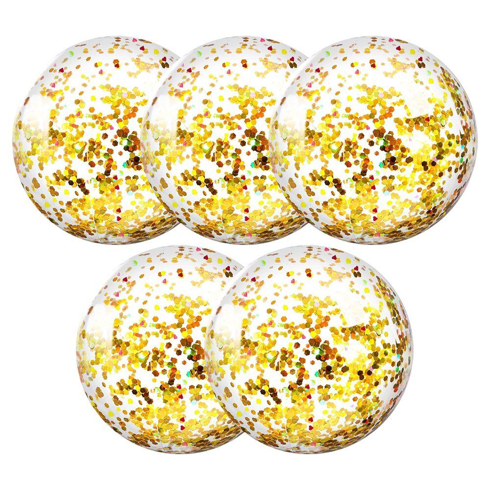 longziming Wasserball »5 Stück Glitter Wasserball für Sommer Beach Favor  Pool Party Spielzeug mit Inflator(Gold,40cm)«