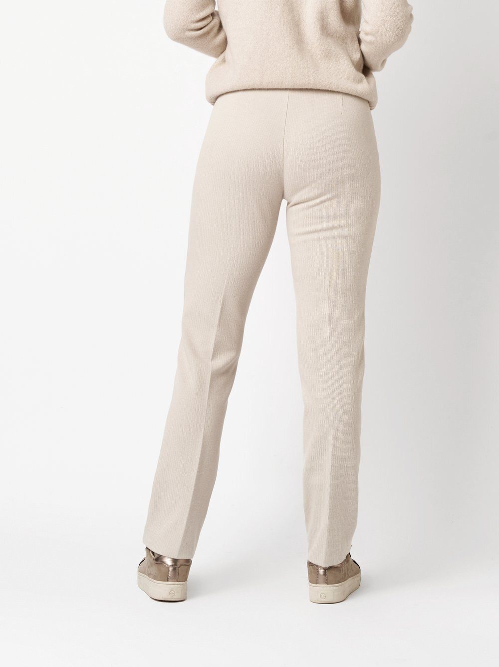 Relaxed by TONI Stretch-Hose Scarlet mit dezentem Fischgrät-Muster