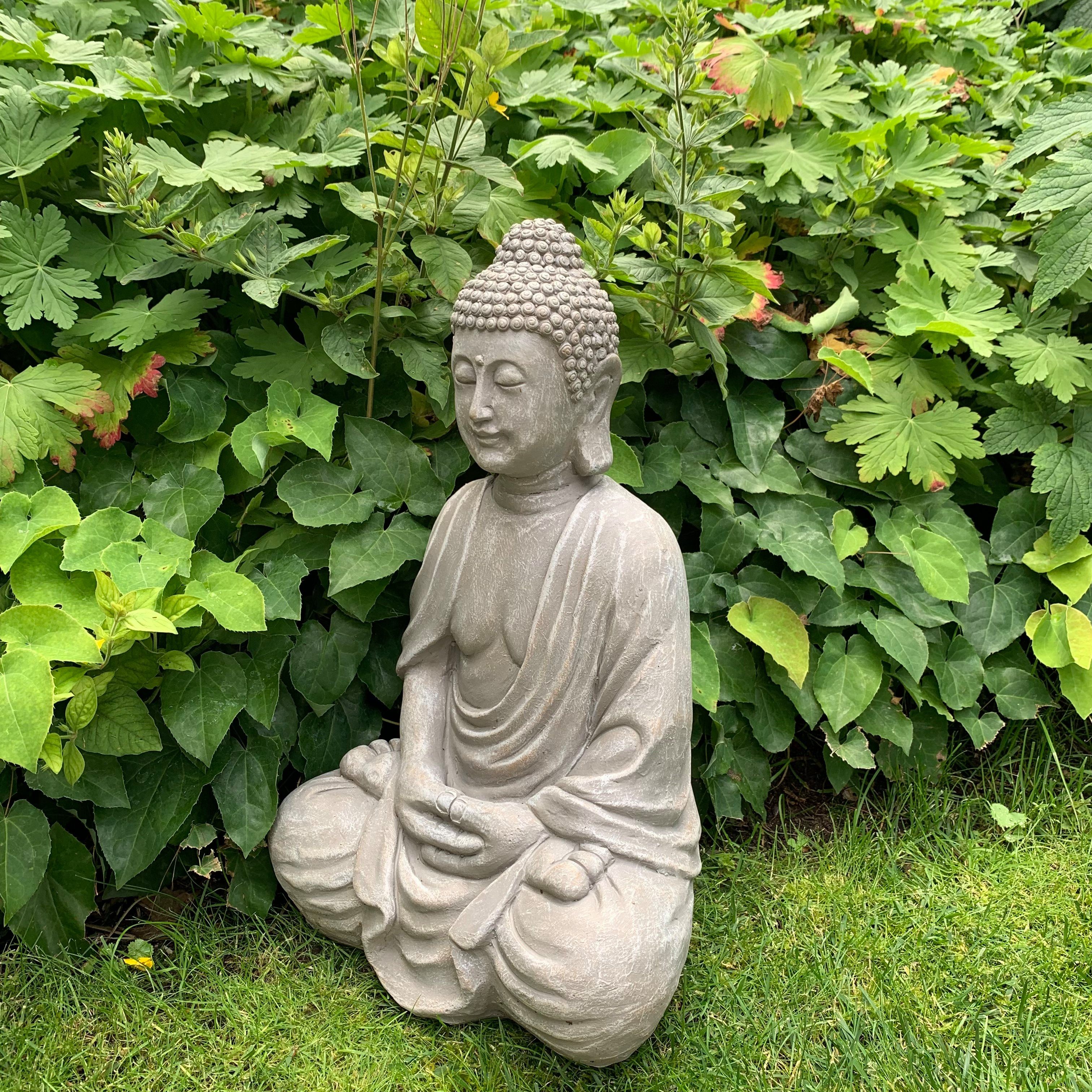 Deko Wellness Buddhafigur K&L Wall Gartendeko Gartenfigur), Beton Steinfigur Feng (1, Art 45cm Statue Shui Kunststein Nepal Buddha große