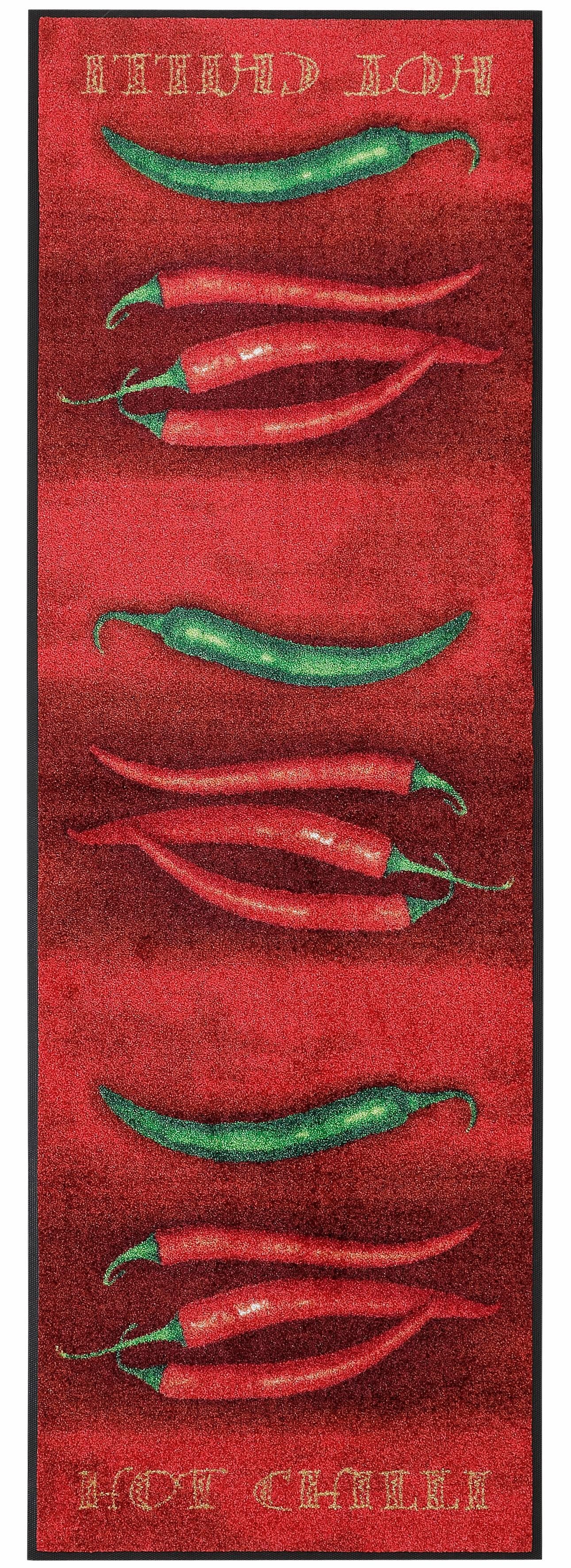 wash+dry by Kleen-Tex Küchenläufer Hot Chili, rechteckig, Höhe: 7 mm, Motiv Chilli, rutschhemmend, In- und Outdoor geeignet, waschbar, Küche