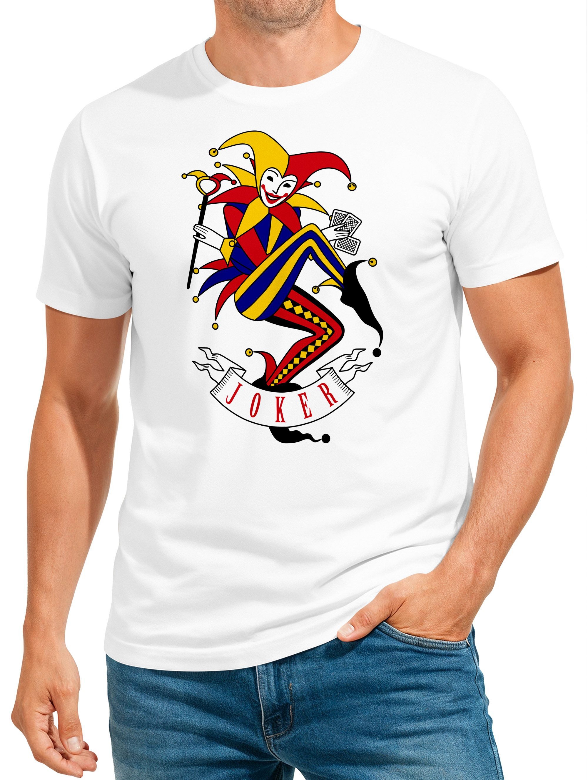 MoonWorks Print-Shirt Herren T-Shirt Kartenspiel Kostüm Spielkarten Gruppen günstig online kaufen