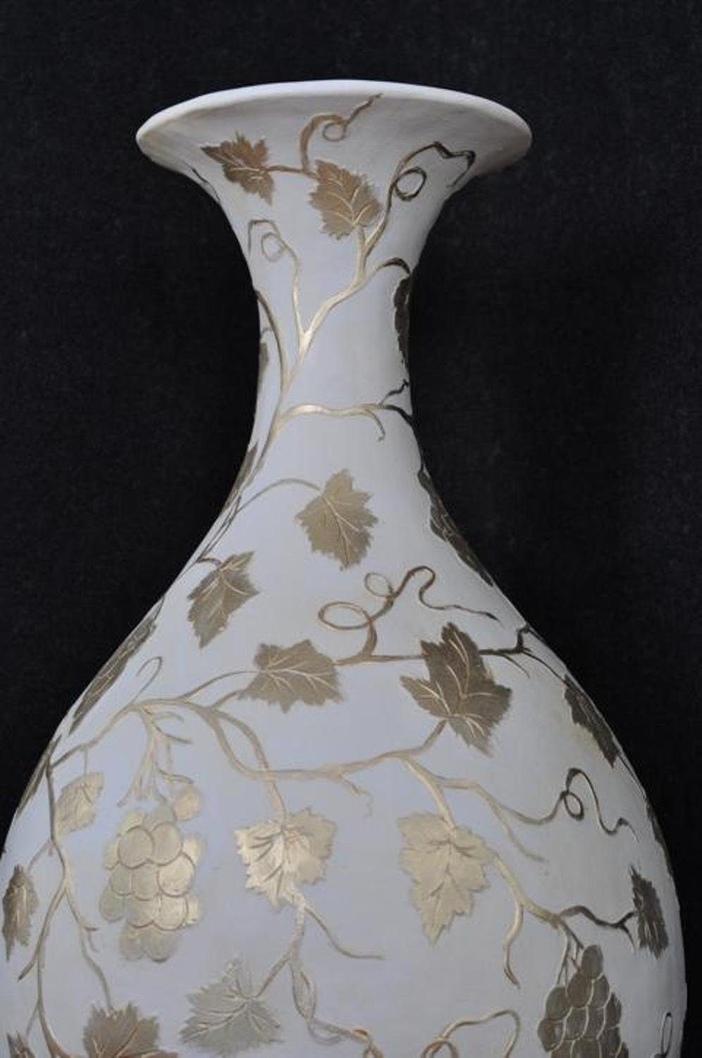 JVmoebel Skulptur Design 0856 XXL Blumen Topf Vase Deko Pokal Kelch Handarbeit Vasen