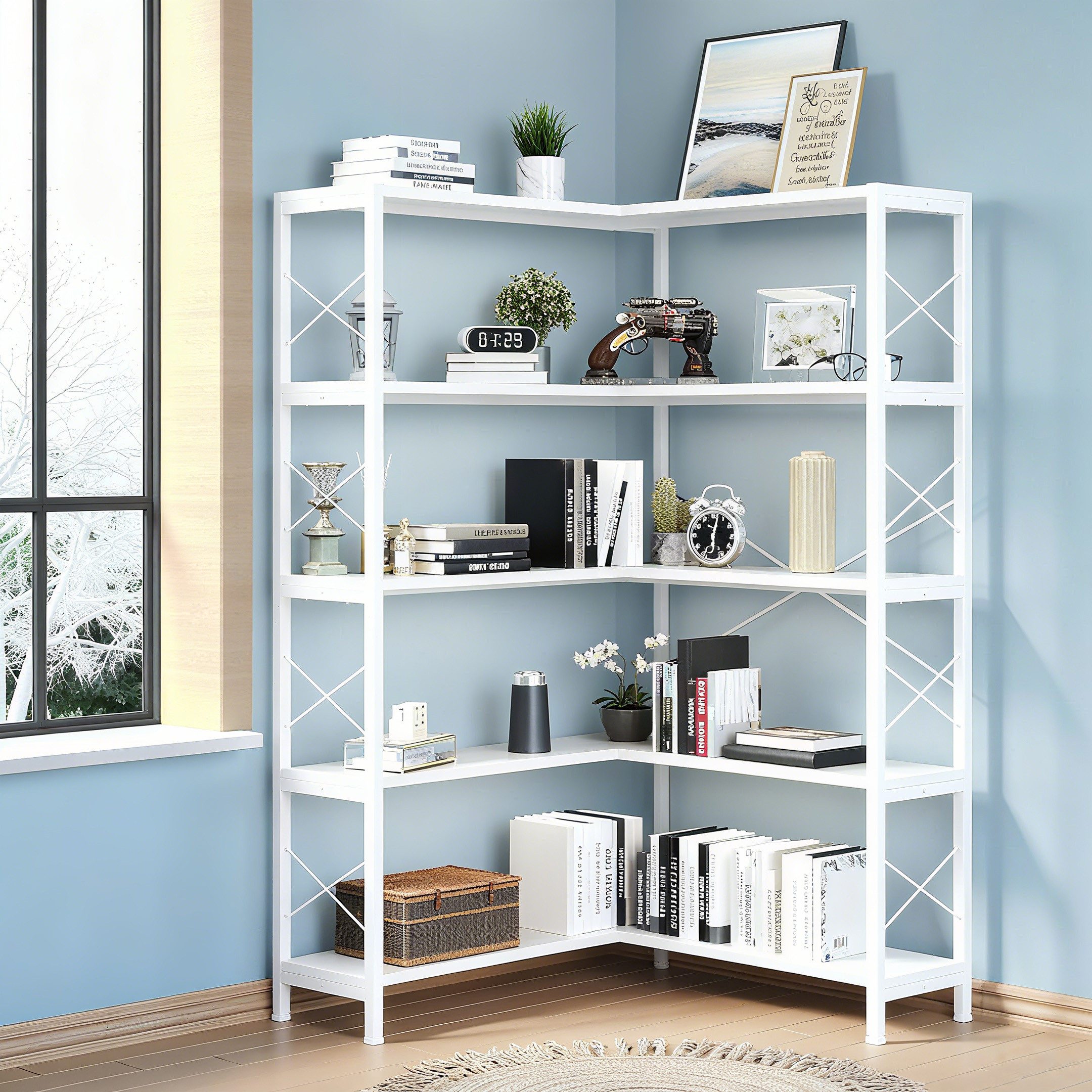 Wildhome Bücherregal 5-Regal Etagere mit Metallrahmen, günstig online kaufen