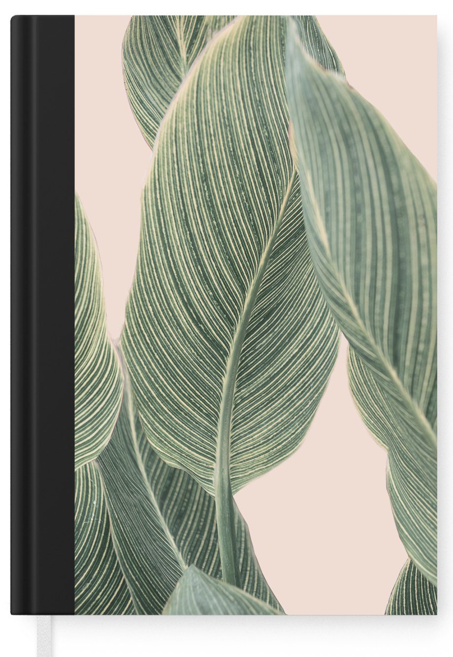 MuchoWow Notizbuch Pflanze - Seiten, Haushaltsbuch A5, - Journal, - Beige, Tagebuch, Grün Merkzettel, Natur Notizheft, 98