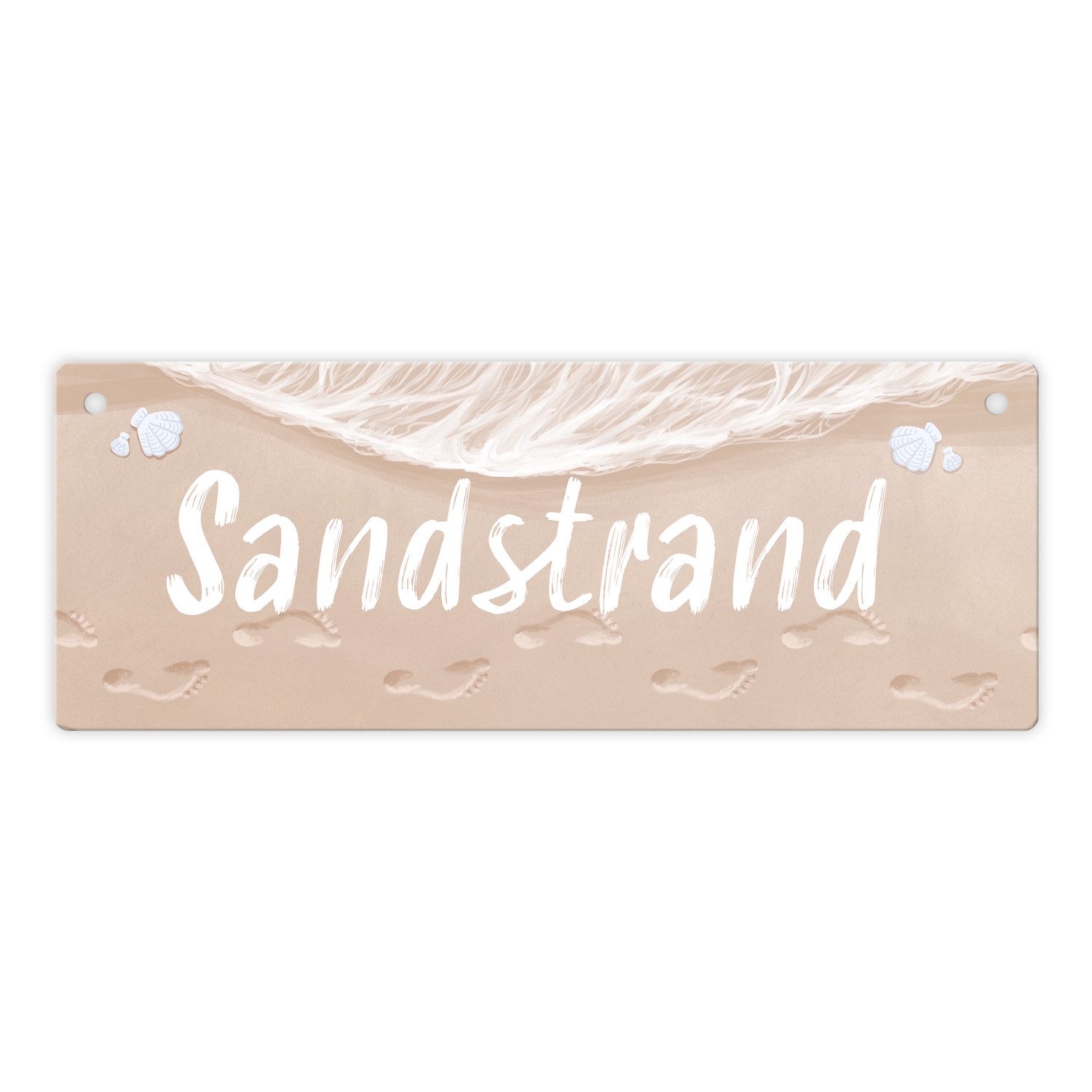 Metallschild Sandstrand Urlaub Metallschild für die Terrasse