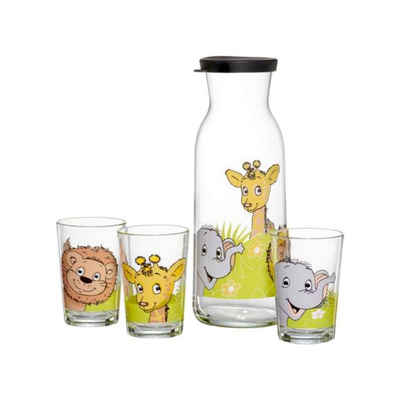 Ritzenhoff & Breker Kinderbecher Dschungeltiere Kindergläser + Karaffe 4er Set, Glas