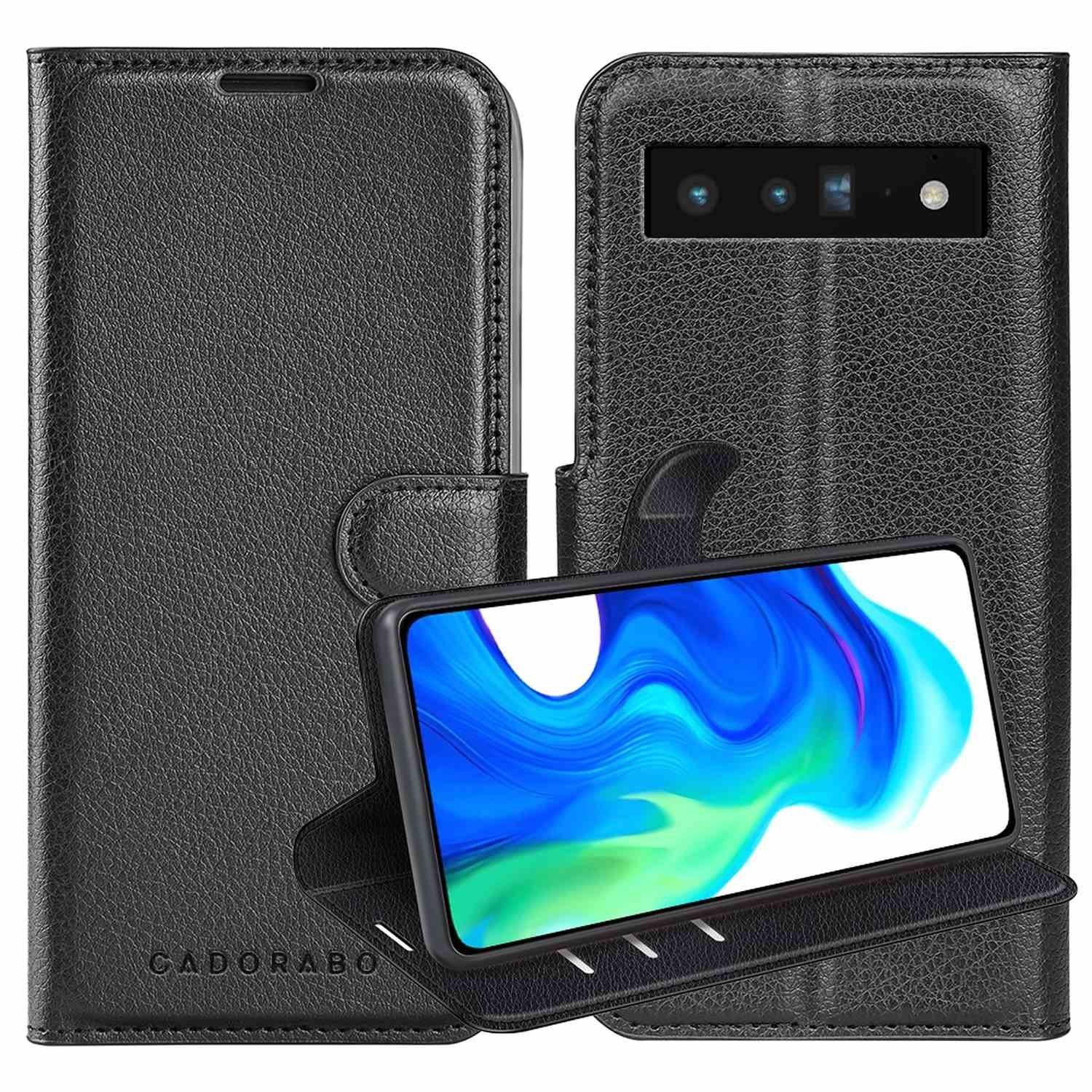 Cadorabo Handyhülle für Google PIXEL 6 PRO Hülle Google PIXEL 6 PRO, Hülle Schutzhülle mit Standfunktion, Kartenfach und Magnetverschluss