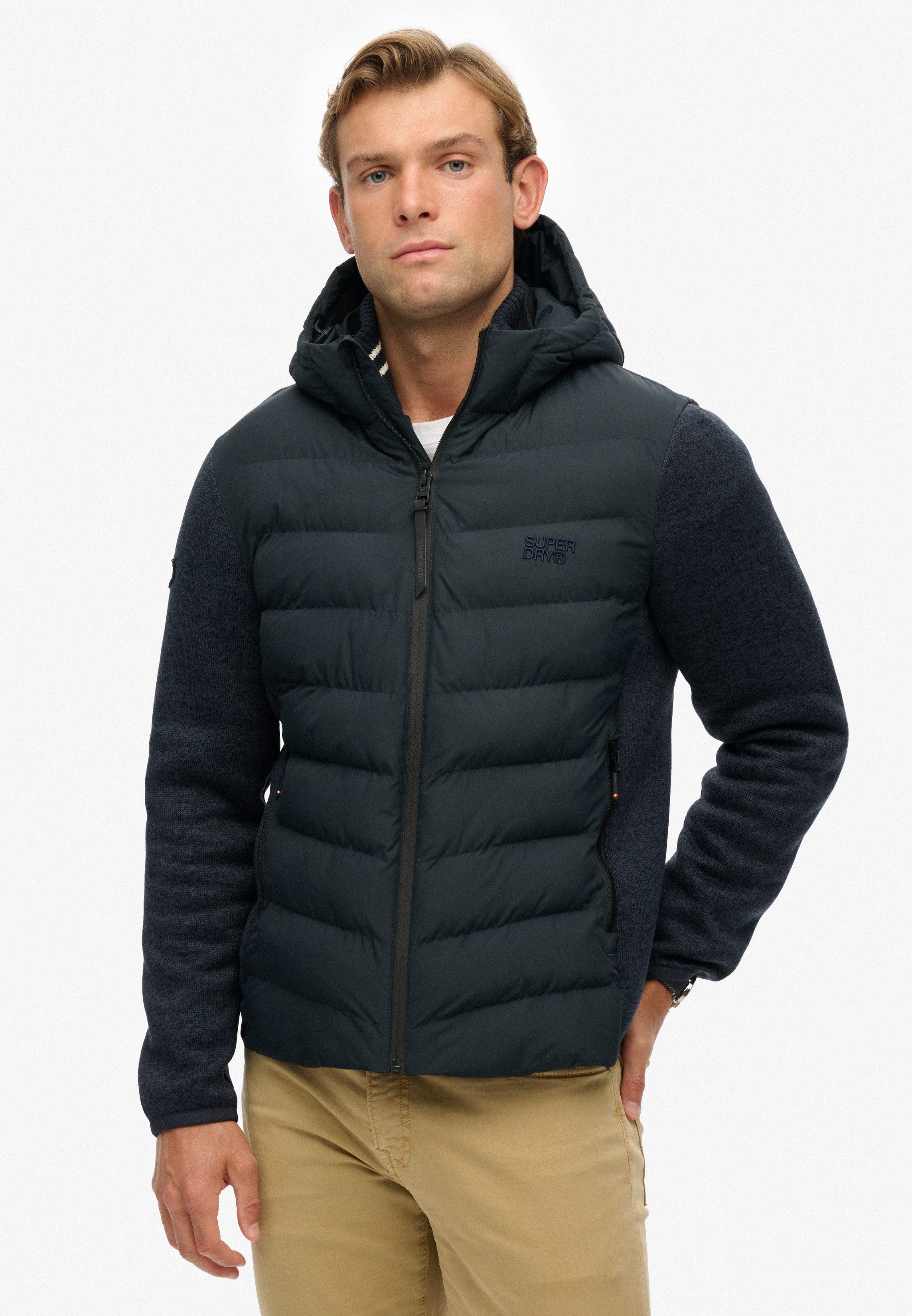 Superdry Steppjacke HOODED STORM KNIT HYBRID JKT